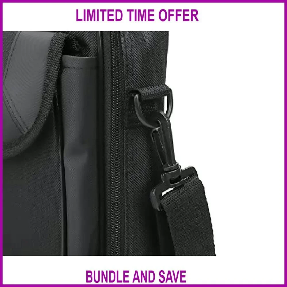 Slim Laptop Shoulder Bag Briefcase Padded Compartments Clamshell Opening